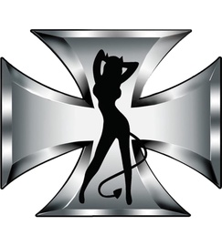 Наклейка на машину Avisa Devil Girl, 9.5 см x 11 см