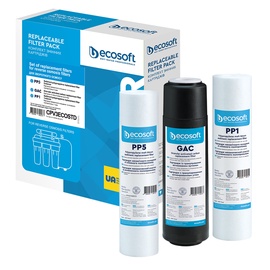 Filtra kārtridžu komplekts ro sistēmām Ecosoft CPV3ECOSTD, 10"