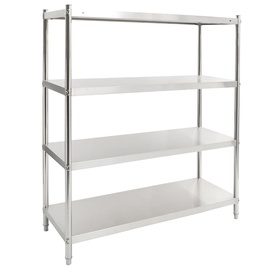 Riiul VLX 4-Tier Kitchen Shelf, hõbe, 1500 mm x 480 mm x 1550 mm