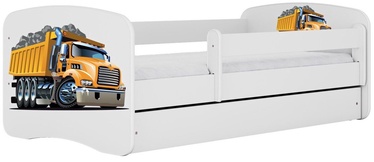 Vaikiška lova viengulė Kocot Kids Babydreams Truck, balta, 184 x 90 cm, su patalynės dėže