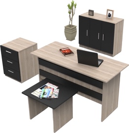 Mööblikomplekt Kalune Design VO12 - OB, must/tamm, 60 x 140 x 73.8 cm