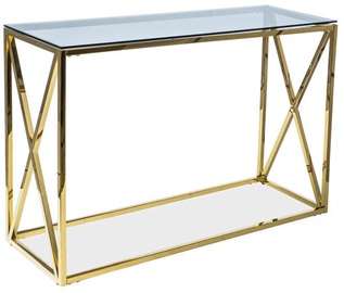 Konsoles galds Signal Meble Elise C, 120 x 40 x 78 cm, caurspīdīga/zelta (bojāts iepakojums)/01