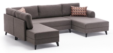 Stūra dīvāns Hanah Home Belen 825BLC2539, brūna, 202 x 300 cm x 75 cm