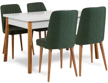 Обеденный комплект Kalune Design Costa 1070 - 1 AB, белый/зеленый/сосна