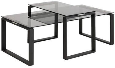 Kafijas galdiņš Katrine 61540, caurspīdīga/melna, 69 cm x 115 cm x 45 cm