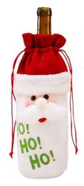 Ziemassvētku pudeļu dekorēšana, "Ziemassvētku vecītis", 14 cm, poliesters, balta/sarkana/zaļa
