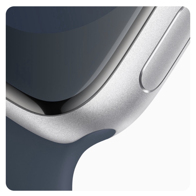 Умные часы Apple Watch Series 9 GPS + Cellular, 45mm Silver Aluminium Storm Blue Sport Band M/L, серебристый