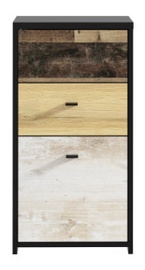 Komoda Forte Sanne SQNK211-C603, juoda/medžio, 29.6 x 40.3 cm x 77.5 cm