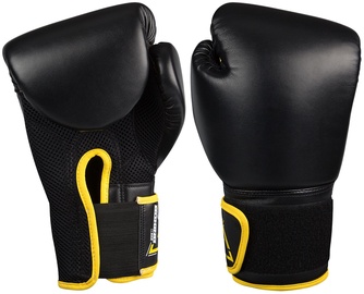 Boksa cimdi Avento Boxing Gloves, melna/dzeltena, 12 oz