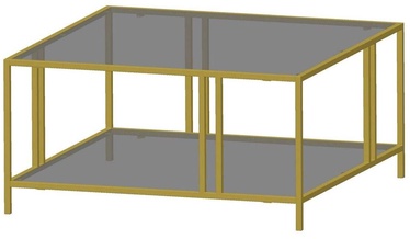 Kohvilaud Kalune Design Uranüs, kuldne/hall, 80 cm x 80 cm x 40 cm