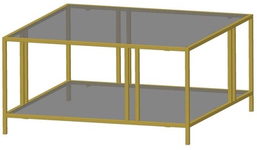 Kohvilaud Kalune Design Uranüs, kuldne/hall, 80 cm x 80 cm x 40 cm