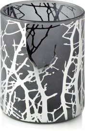 Подсвечник Mondex Odette Silver HTID0981, стекло, Ø 88 см, 10 см, серебристый/серый