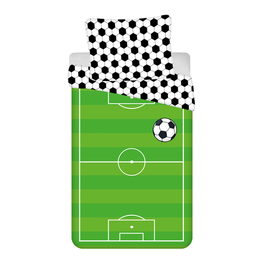 Voodipesukomplekt lastele Jerry Fabrics Football 02, valge/must/roheline, 140 x 200 cm