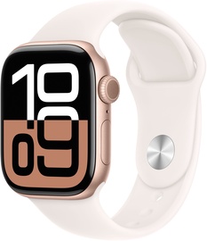 Nutikell Apple Watch Series 10 GPS + Cellular 42mm Rose Gold Aluminium Case Light Blush Sport Band S/M, roosa
