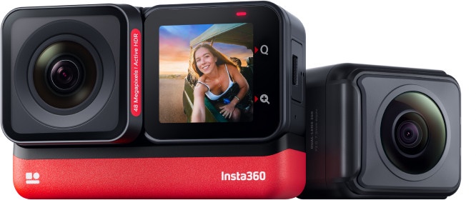 Экшн камера Insta360 One RS Twin Edition, черный/красный