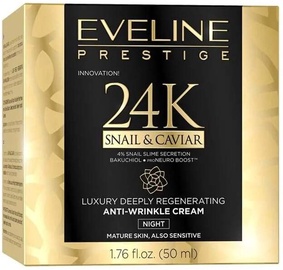 Nakts krēms Eveline 24K Snail & Caviar, 50 ml, sievietēm