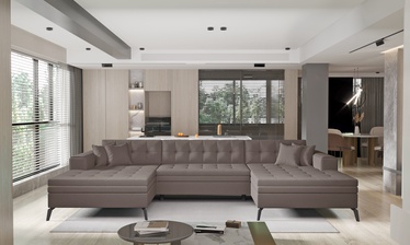 Stūra dīvāns Vertizo Savoi 7, brūna, 350 x 170 cm x 93 cm