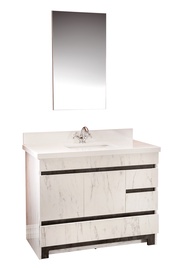 Комплект мебели для ванной Kalune Design Edisto 42, белый/черный, 54 x 105 см x 86 см