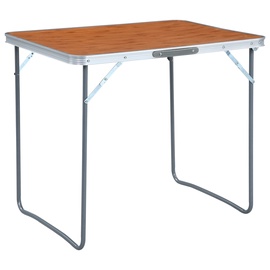 Kempinga galds VLX Camping Table, brūna, 80 x 60 x 70 cm