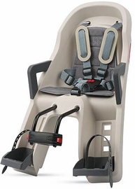 Bērnu sēdeklis velosipēdam Polisport Guppy Mini 8639400011, pelēka/krēmkrāsa, priekšā