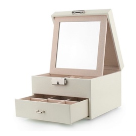 Papuošalų dėžutė ECarla Box With Mirror, balta