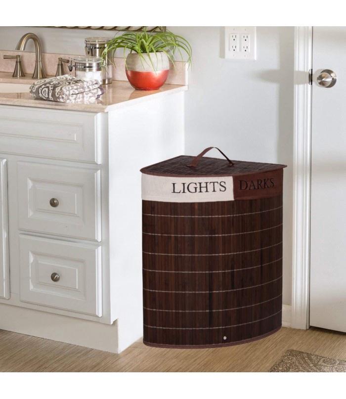 Ящик для белья Springos Laundry Basket, 73 л, коричневый, 35 см x 47 см