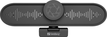 Veebikaamera Sandberg All-in-1 ConfCam 4K 4Mic, must, CMOS