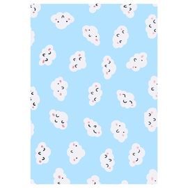 Ковер VLX Printed Rug Multicolour 325386, голубой, 200 см x 140 см