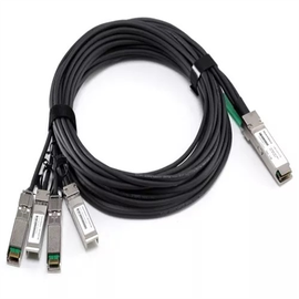 Сетевой кабель Dell 40GbE (QSFP+) to 4x10GbE SFP+ Passive Copper Breakout Cable QSFP+, 4 x SFP+, 0.5 м, черный
