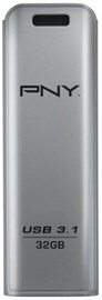 USB zibatmiņa PNY Elite Steel 3.1, nerūsējošā tērauda, 32 GB