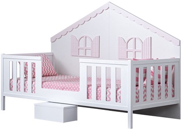 Детская кровать Kalune Design Erdek P-My, белый/розовый, 100 x 200 см