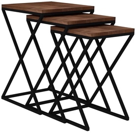 Журнальный столик Kalune Design Z Zigon 3 pcs, ореховый, 40 см x 40 см x 60.8 см