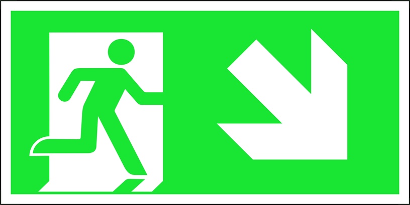Знак эвакуации LNTLL20, 0.2 м x 10 см