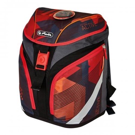 Skolas mugursoma Herlitz SoftLight Sports, melna/sarkana