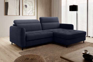 Stūra dīvāns Gomsi, tumši zila, labais, 165 x 228 x 100 cm