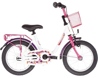 Vaikiškas dviratis Vermont Girly Girls Summer, baltas/rožinis, 14"