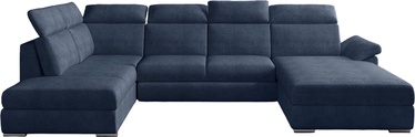 Stūra dīvāns Evanell Omega 86, zila, labais, 216 x 330 cm x 102 cm