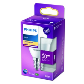 Лампочка Philips LED, теплый белый, E14, 7 Вт, 806 лм