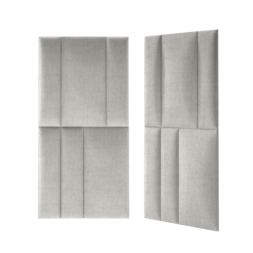 Dekoratiivne tekstiilist seinapaneel Mollis Basic Light Grey, 60 cm x 15 cm x 3.7 cm