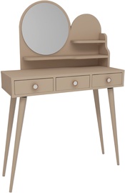 Столик-косметичка Kalune Design Ruges 550ARN2770, бежевый, 74 см x 35 см x 130.8 см, с зеркалом