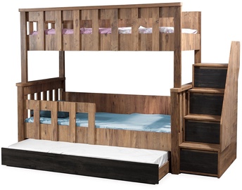 Двухъярусная кровать Kalune Design Diva 106DNV1289, ореховый/антрацитовый, 114 x 253 см