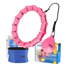 Hula hoop vingrošanas riņķi One Fitness OHA02, 430 mm, 0.3 kg, rozā