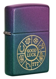 Зажигалка Zippo Lucky Symbols 49399, зеленый/фиолетовый