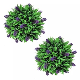 Искусственное растение, лаванда VLX Boxwood Ball Lavender, зеленый/фиолетовый, 28 см