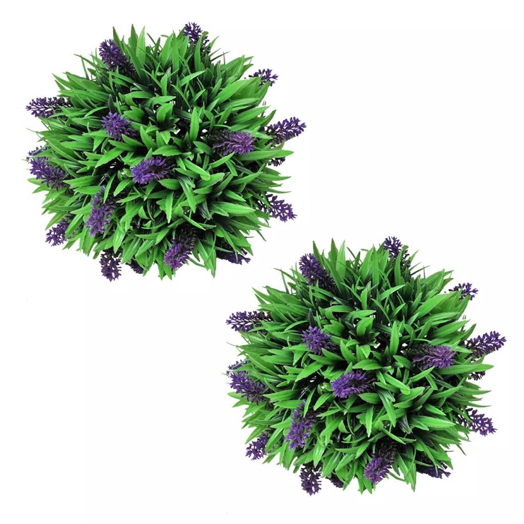 Mākslīgais augs, lavanda VLX Boxwood Ball Lavender, zaļa/violeta, 28 cm