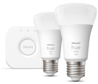 Лампочка Philips Hue Starter kit LED, A60, белый, E27, 9.5 Вт, 1050 лм, 2 шт.