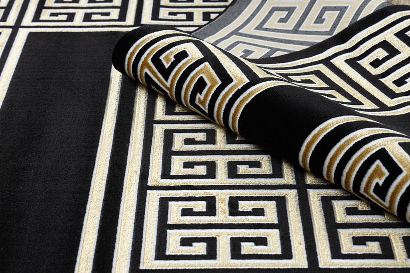 Ковровая дорожка Hakano Mosse Greek 2, золотой/черный, 250 см x 70 см