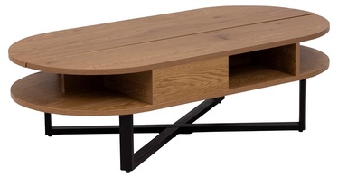 Kafijas galdiņš Actona Allendale, melna/ozola, 1200 mm x 600 mm x 350 mm