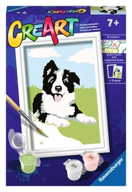 Tapymas pagal skaičius Ravensburger CreArt Border Collie, balta/juoda/žalia