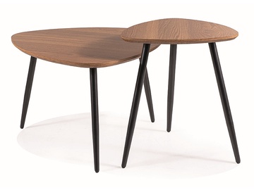 Kafijas galdiņu komplekts Twin, brūna, 40 - 60 cm x 40 cm x 40 - 48 cm